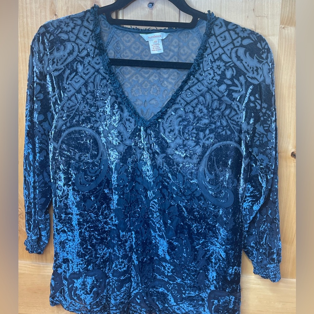 Sundance burnout velvet top